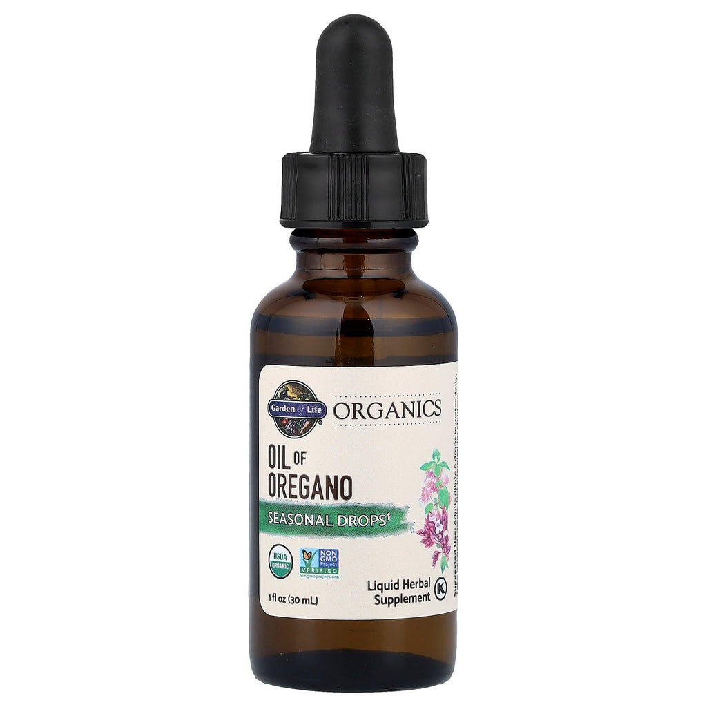 Garden of Life Organics Oil of Oregano Seasonal Drops 1fl oz (30 mL) Liquid, Concentrated Plant Based Immune Support - Alcohol-Free, Organic, Non-GMO - FENGGESTORE20