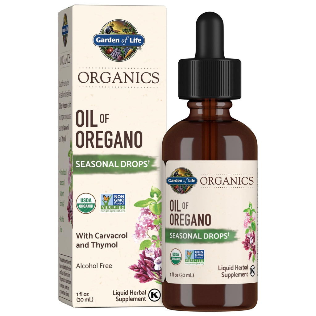 Garden of Life Organics Oil of Oregano Seasonal Drops 1fl oz (30 mL) Liquid, Concentrated Plant Based Immune Support - Alcohol-Free, Organic, Non-GMO - FENGGESTORE20