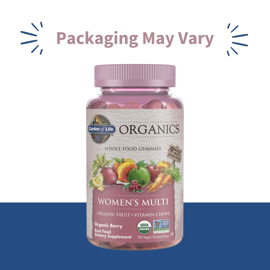 Garden of Life Organics Women's Gummy Vitamins - Berry - Certified Organic, Non-GMO, Vegan, Kosher Complete Multi - Methyl B12, C & D3 - Gluten - FENGGESTORE20