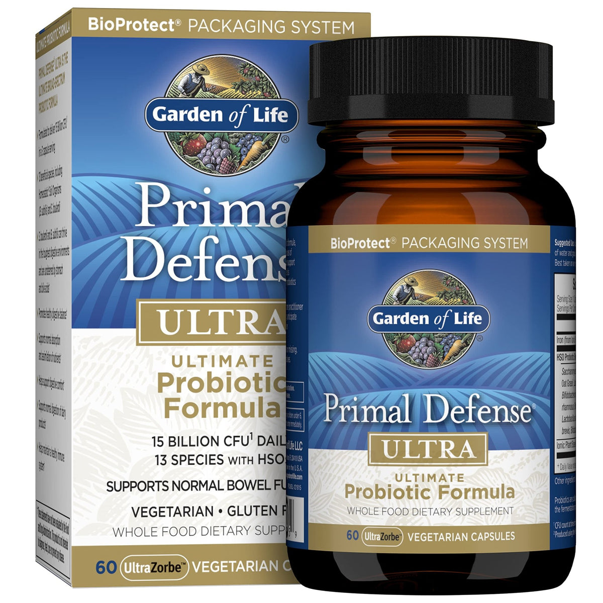Garden of Life Probiotics for Digestive Health and Gut Health Balance, Primal Defense Ultra Ultimate Formula, 15 Billion CFU and 13 Strains Plus HSOs, - FENGGESTORE20