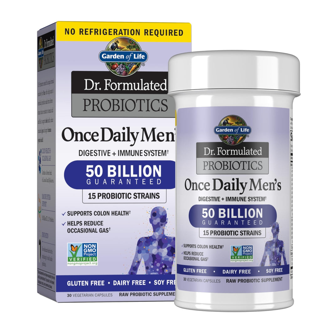 Garden of Life Probiotics for Men, Dr Formulated 50 Billion CFU 15 Probiotics for Digestive Health + Organic Prebiotic Fiber, Colon & Immune Support - FENGGESTORE20