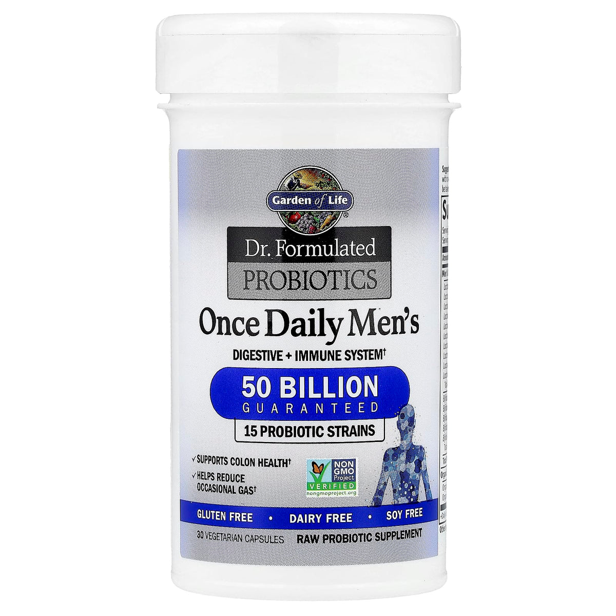 Garden of Life Probiotics for Men, Dr Formulated 50 Billion CFU 15 Probiotics for Digestive Health + Organic Prebiotic Fiber, Colon & Immune Support - FENGGESTORE20