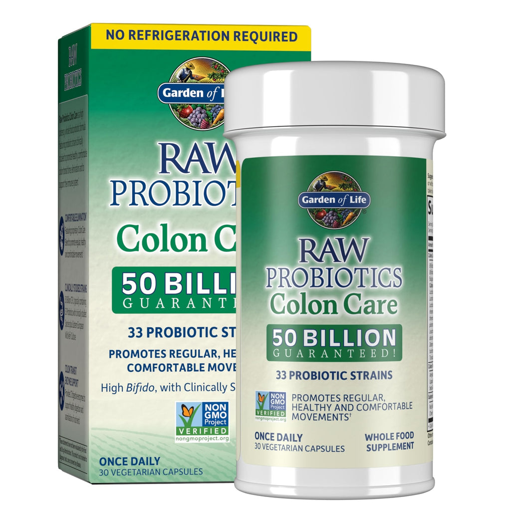 Garden of Life Probiotics for Women and Men - Raw Probiotics Colon Care 50 Billion CFU and Enzymes, Shelf Stable Once Daily Acidophilus Probiotic for Regularity - FENGGESTORE20