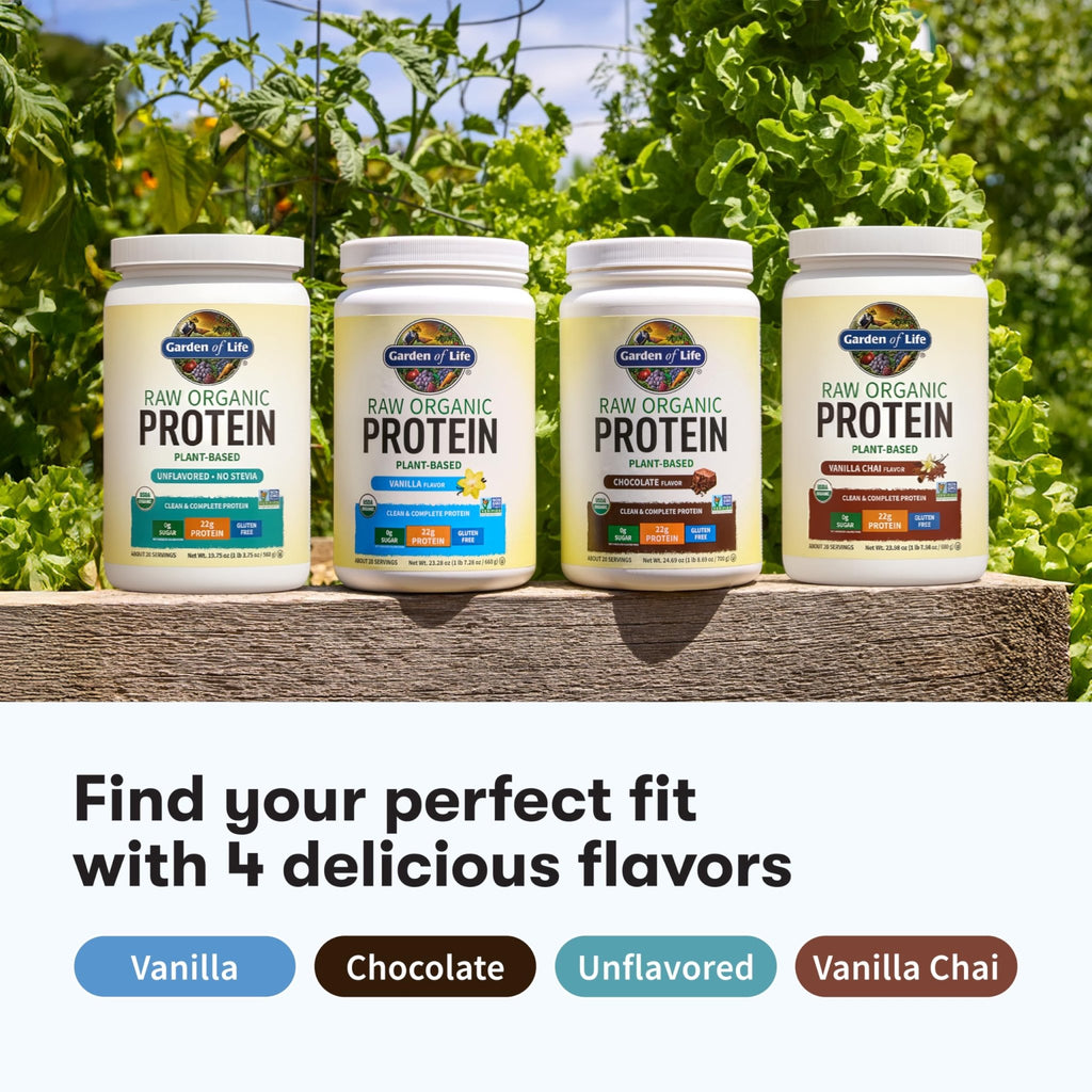 Garden Of Life Protein Powder, Vegan Protein Powder, Bcaa, Probiotics & Digestive Enzymes, Gluten & Lactose Free, Vanilla, 23.28 Ounce - FENGGESTORE20