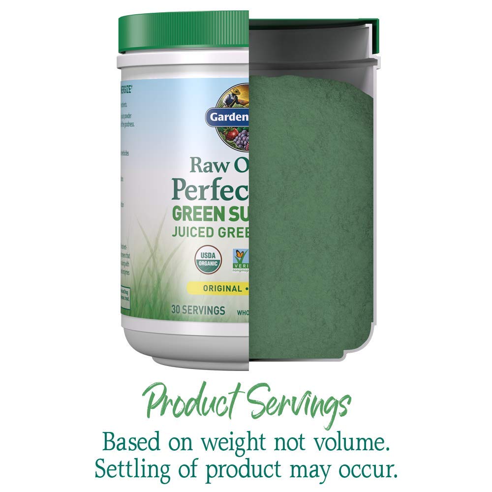 Garden of Life Raw Organic Perfect Food Green Superfood Juiced Greens Powder - Original Stevia-Free, 30 Servings, Non-GMO, Gluten Free Whole Food Dietary - FENGGESTORE20