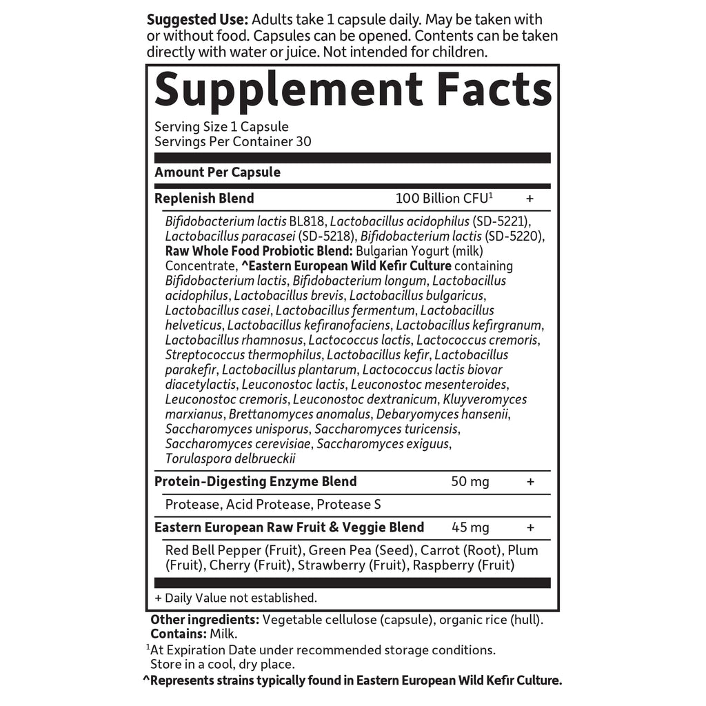 Garden of Life Raw Probiotics for Women and Men with Digestive Enzymes, 100 Billion CFU, Clinically Studied Strains, Shelf Stable, 30 Capsules - FENGGESTORE20