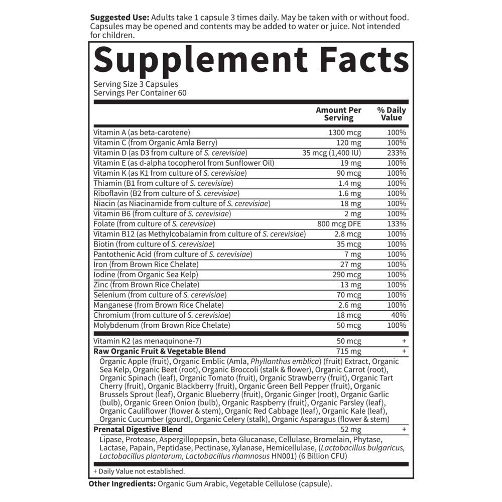 Garden Of Life, Raw Vitamin Code Prenatal, 180 Vegetarian Capsules - FENGGESTORE20