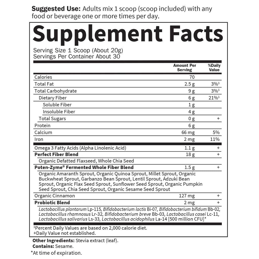 Garden of Life Super Seed - Vegetarian Whole Food Fiber Supplement with Protein and Omega 3, 5oz (600g) Powder - FENGGESTORE20