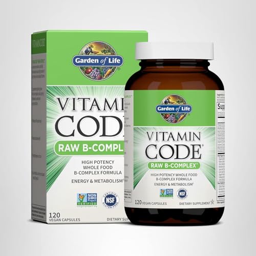 Garden of Life Vitamin B Complex, 120 Vegan Capsules, High Potency Vitamins for Energy & Metabolism with B6, Folate & B12 - FENGGESTORE20
