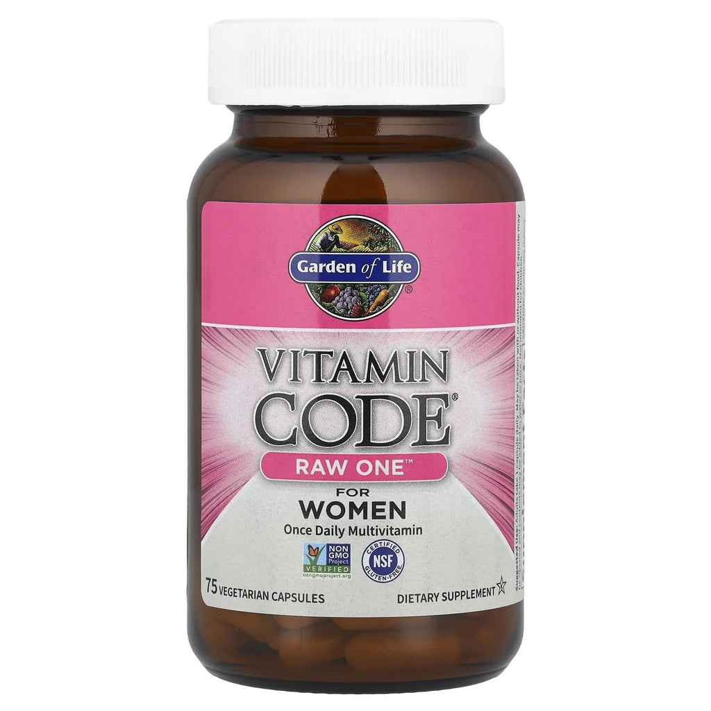 Garden of Life Vitamin Code Raw One for Women, Once Daily Women's Multivitamin - 75 Capsules, One a Day Vitamins Whole Food Iron - FENGGESTORE20