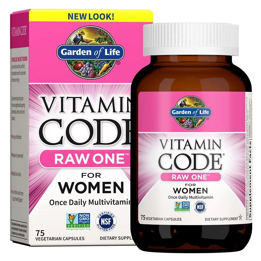 Garden of Life Vitamin Code Raw One for Women, Once Daily Women's Multivitamin - 75 Capsules, One a Day Vitamins Whole Food Iron - FENGGESTORE20
