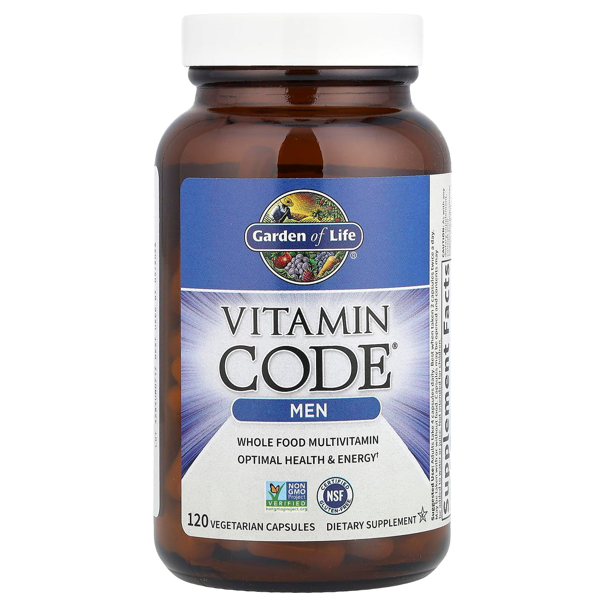 Garden of Life Vitamin Code Whole Food Multivitamin for Men - 120 Capsules, Vitamins for Men, Fruit & Veggie Blend and Probiotics for Energy - FENGGESTORE20