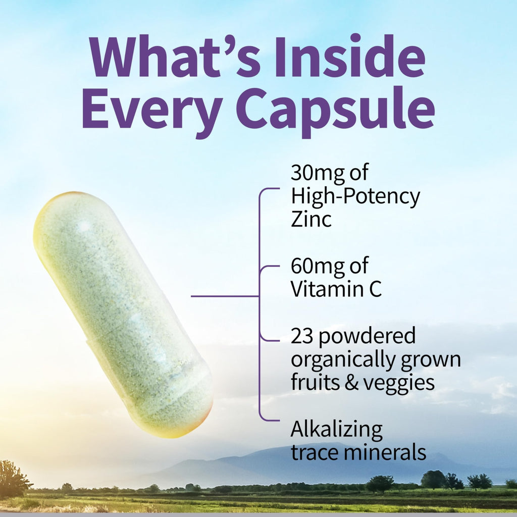 Garden of Life Zinc Supplements 30mg High Potency Raw Zinc and Vitamin C Multimineral Supplement, Vitamin Code Vitamins Trace Minerals & Probiotics - FENGGESTORE20