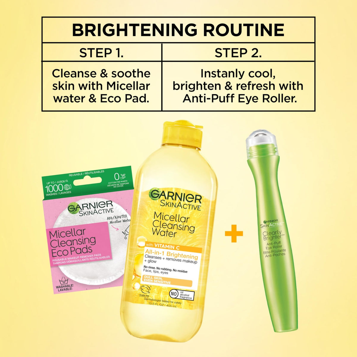 Garnier Clearly Brighter Anti-Puff Eye Roller, Dark Circles Under Eye Treatment with Caffeine and Vitamin C, 0.5 Fl Oz (15mL) - FENGGESTORE20
