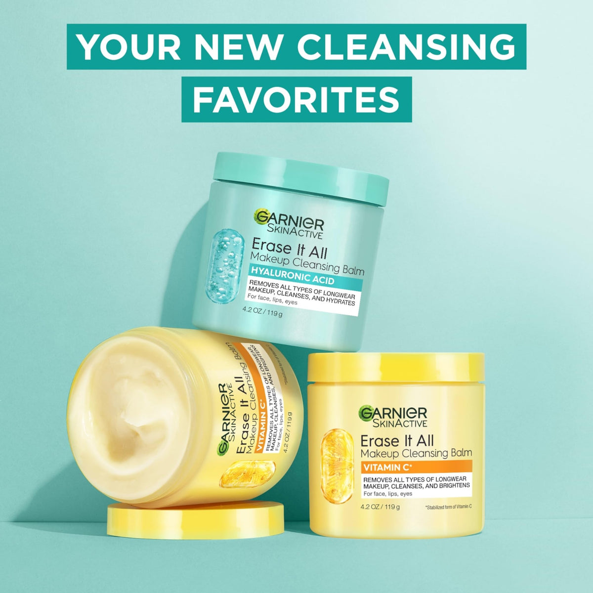 Garnier Erase It All Makeup Cleansing Balm with Hyaluronic Acid, Replumping Facial Cleanser and Makeup Remover, 4.2 Oz - FENGGESTORE20