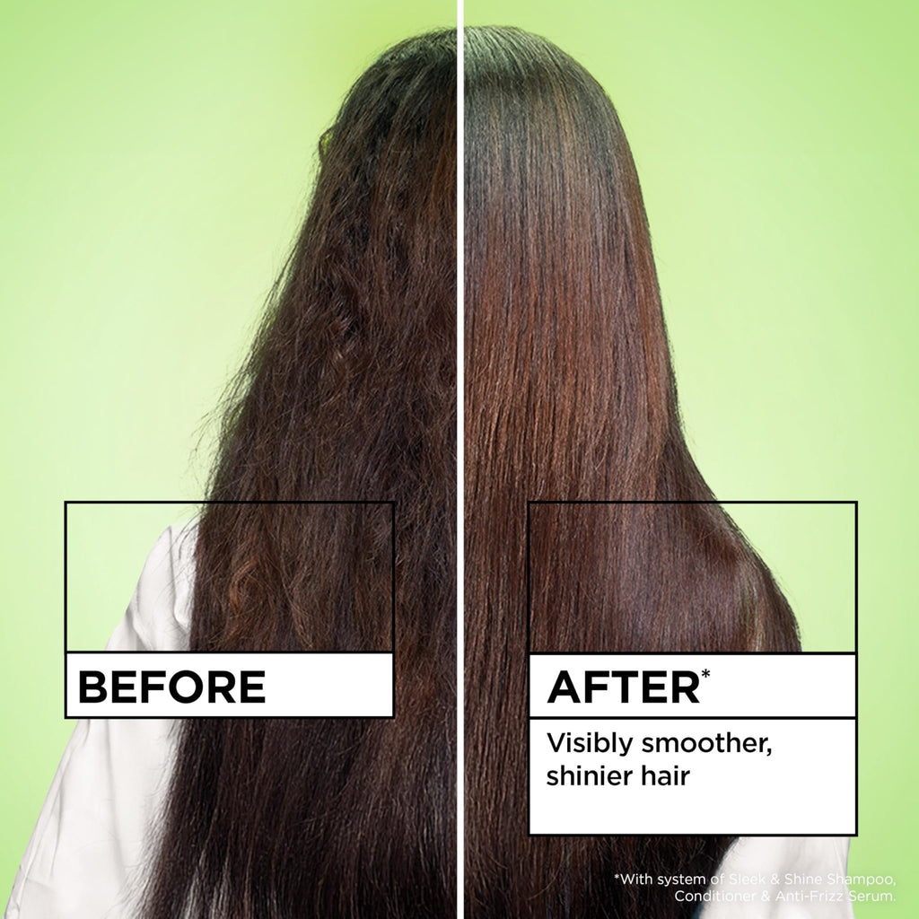 Garnier Fructis Sleek & Shine Anti-Frizz Serum for Frizzy, Dry Hair, Argan Oil, 5.1 Fl Oz, 1 Count (Packaging May Vary) - FENGGESTORE20