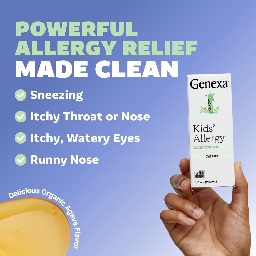 Genexa Kids Allergy Bundle | Powerful OTC Medicine + Gentle Homeopathic Remedy | Antihistamine, Relieves Runny Nose, Sneezing & Itchy Eyes | Organic Acai & Agave Flavors | Ages 6+ - FENGGESTORE20
