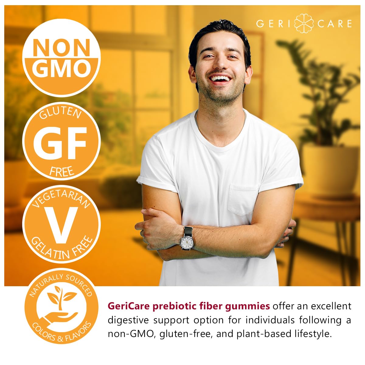 GeriCare Prebiotic Digestive Support, Gummies Compare to Metamucil Fiber Gummies, Berry Flavor, 72 Count, Plant-Based Fiber for Gut Health, Non-GMO, - FENGGESTORE20