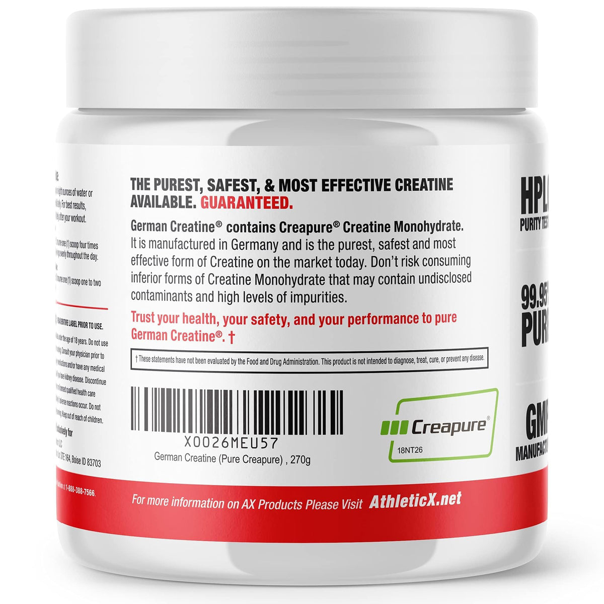 German Creatine - Micronized Creatine Monohydrate Powder, 99.99% Pure Creapure for Muscle Growth, Strength & Performance, Supports Muscle Recovery, 3rd Party Tested - FENGGESTORE20
