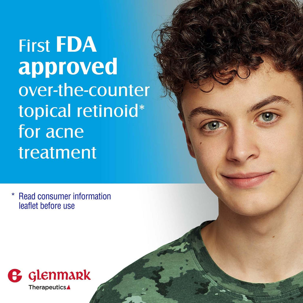 Glenmark Therapeutics Adapalene Gel 0.1% Acne Treatment, Paraben Free Topical Retinoid Cream for Face - FENGGESTORE20