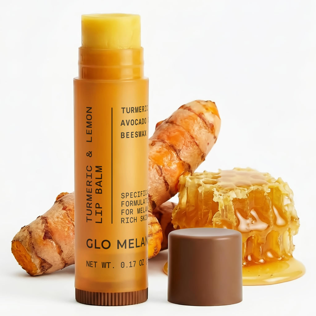 Glo Melanin All Natural Lemon and Turmeric Lip Balm - Natural Lip Balm Illuminate Your Smile - FENGGESTORE20