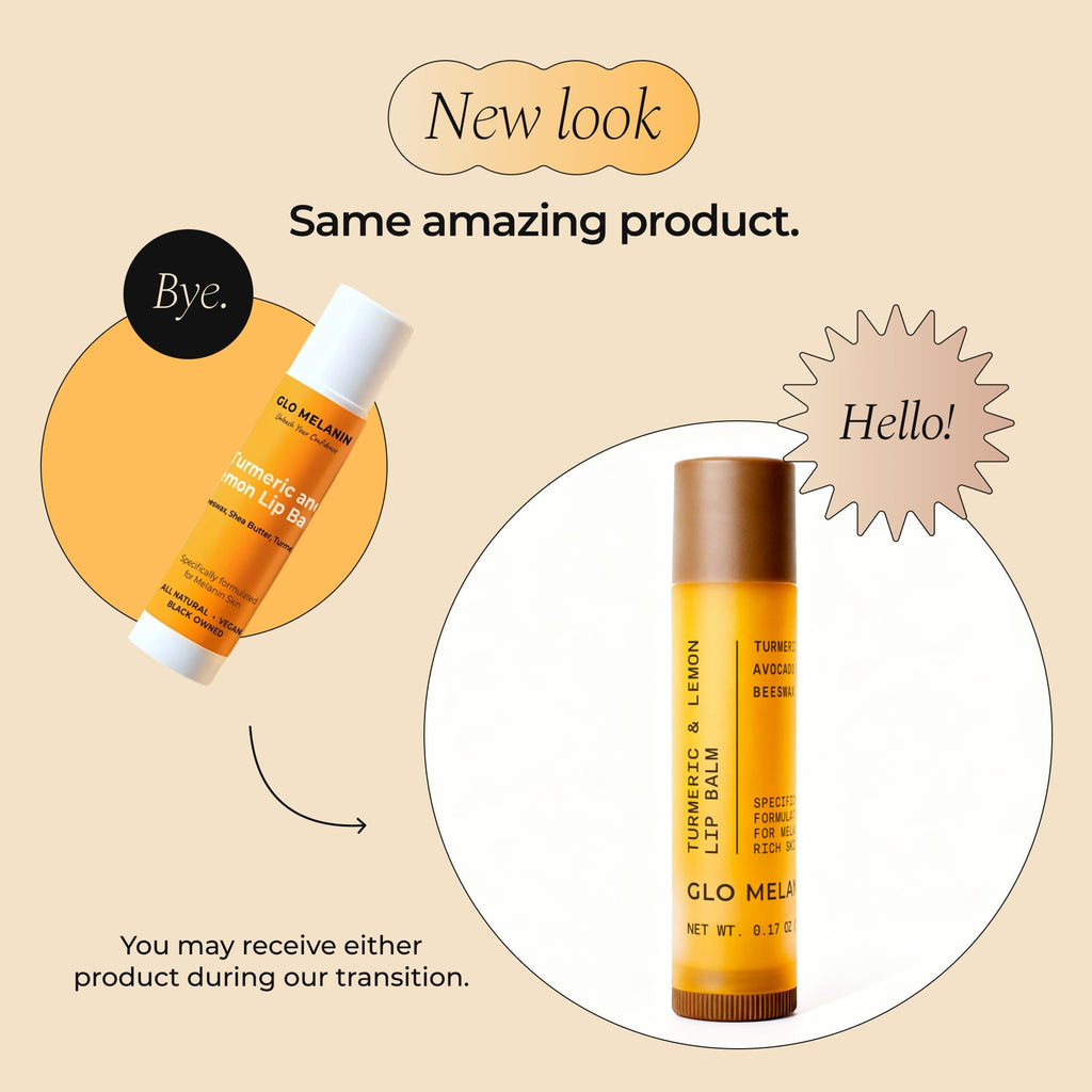 Glo Melanin All Natural Lemon and Turmeric Lip Balm - Natural Lip Balm Illuminate Your Smile - FENGGESTORE20