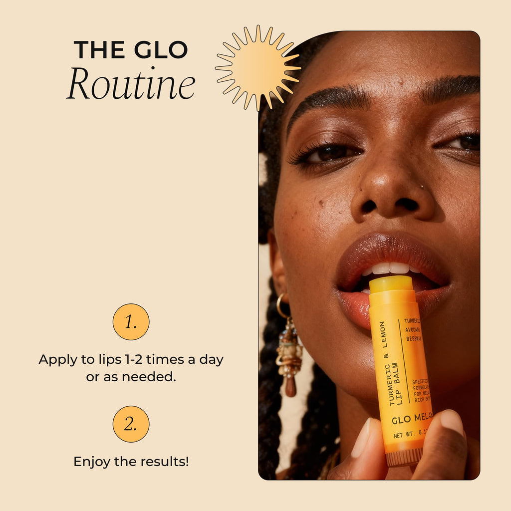 Glo Melanin All Natural Lemon and Turmeric Lip Balm - Natural Lip Balm Illuminate Your Smile - FENGGESTORE20
