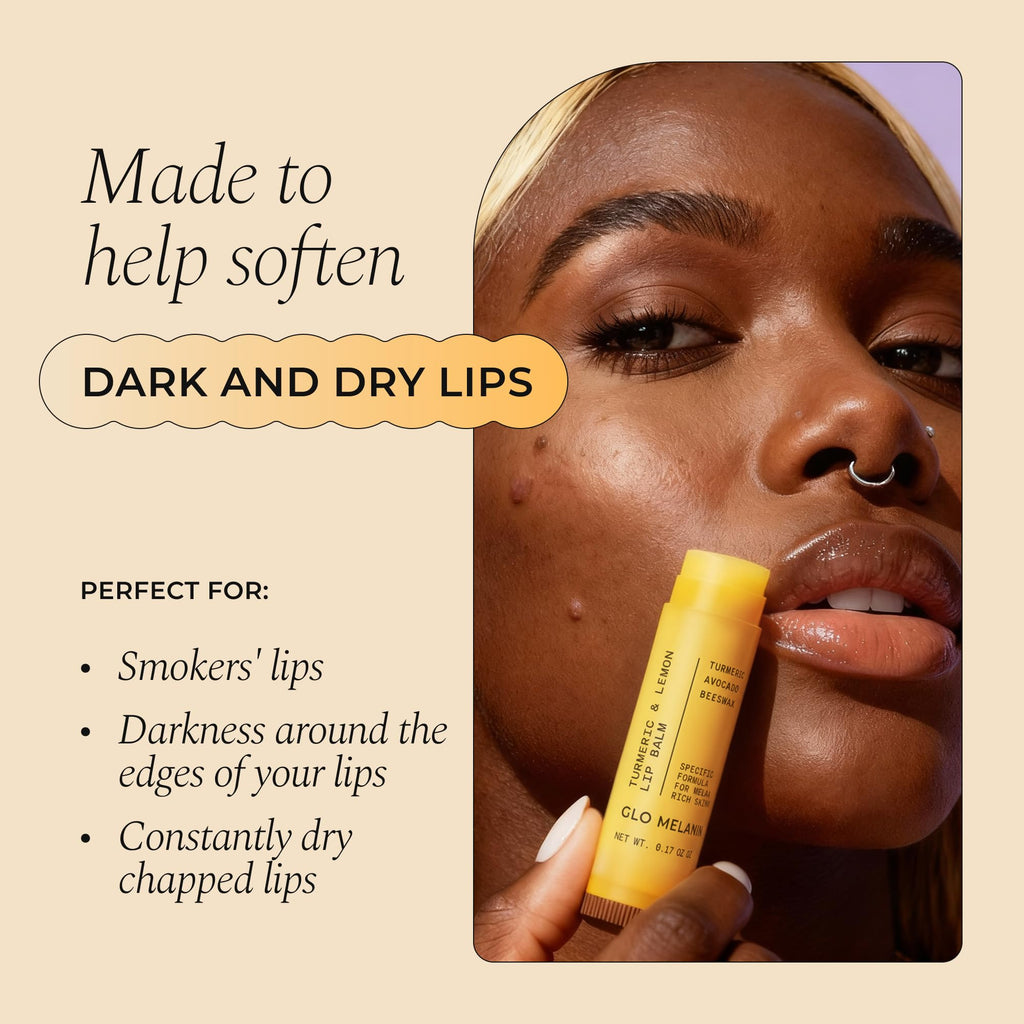 Glo Melanin All Natural Lemon and Turmeric Lip Balm - Natural Lip Balm Illuminate Your Smile - FENGGESTORE20