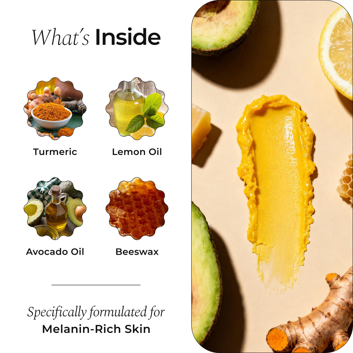 Glo Melanin All Natural Lemon and Turmeric Lip Balm - Natural Lip Balm Illuminate Your Smile - FENGGESTORE20