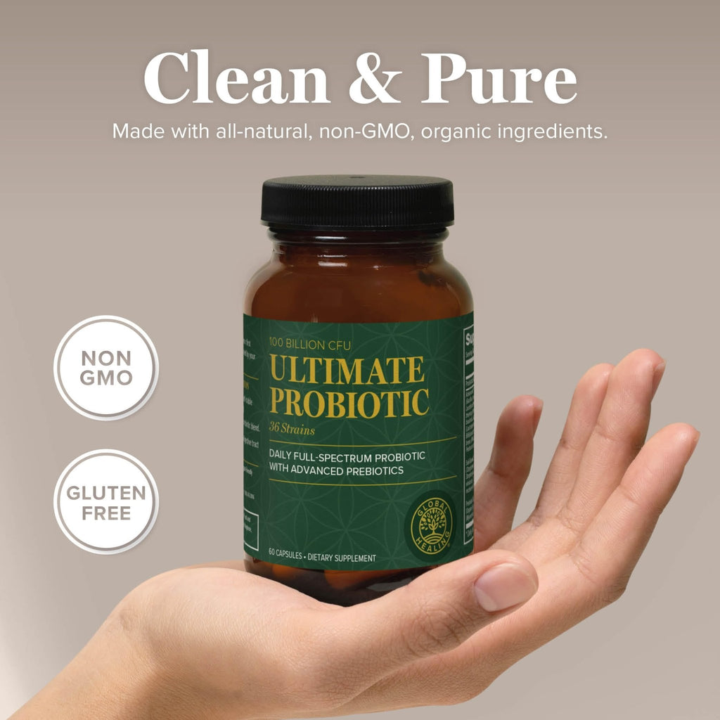 Global Healing Ultimate Probiotic Blend Supplement with Prebiotics and Probiotics for Digestive Health, Digestive Tract, & Immune System, Gut Health for Men & Women, - FENGGESTORE20
