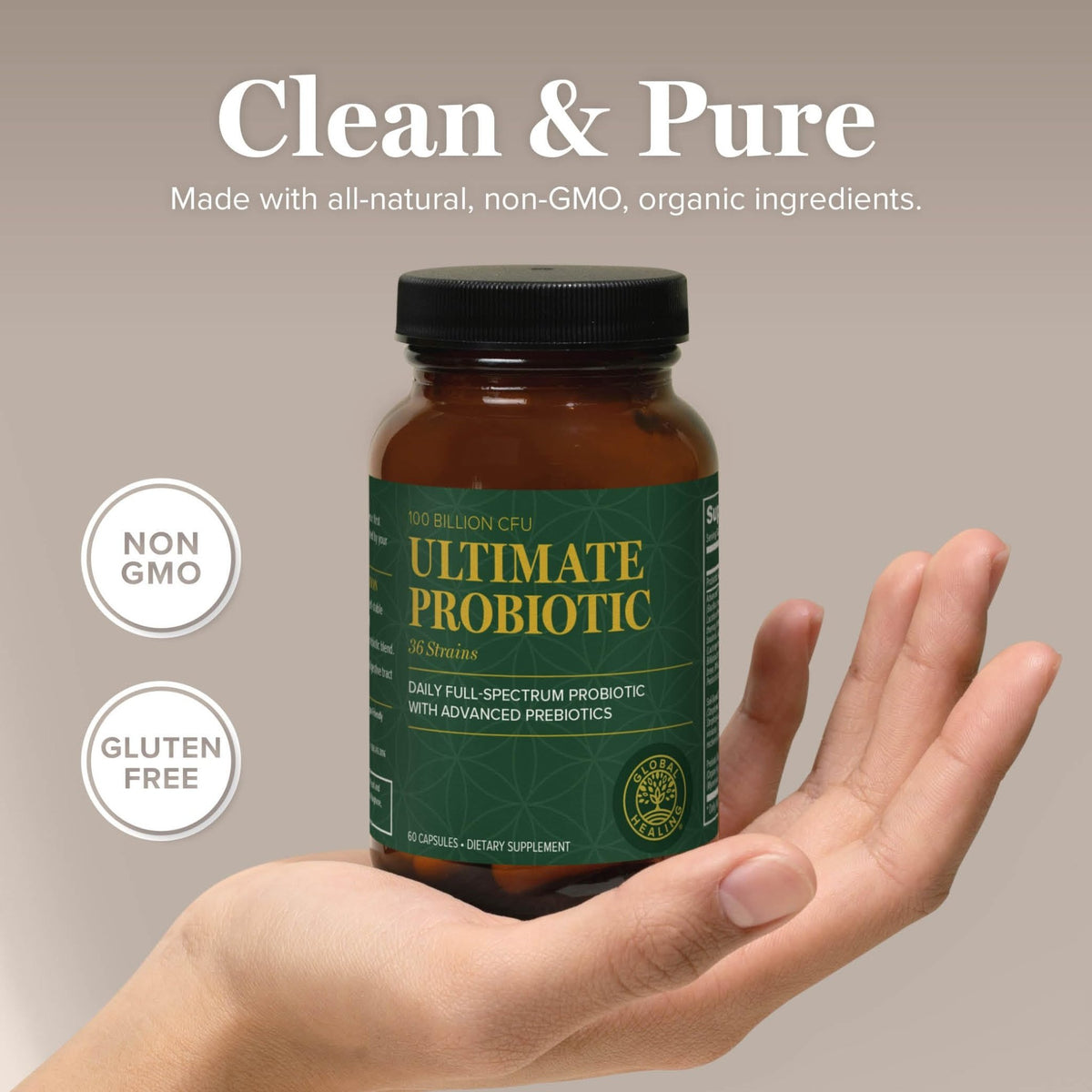 Global Healing Ultimate Probiotic Blend Supplement with Prebiotics and Probiotics for Digestive Health, Digestive Tract, & Immune System, Gut Health for Men & Women, - FENGGESTORE20