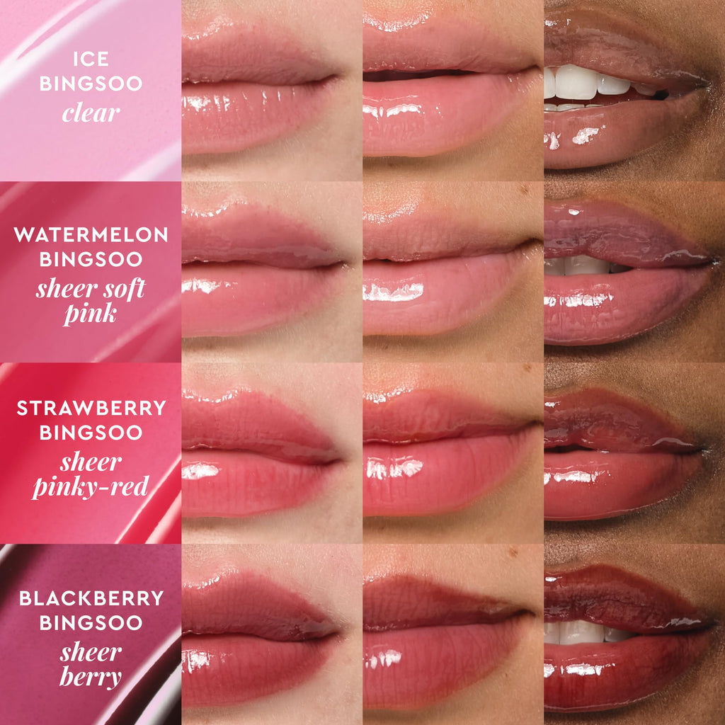Glow Recipe Glass Balm Lip Treatment - 12Hr Hydrating Lip Balm & Moisturizer with Hyaluronic Acid to Smooth, Plump & Protect from Dryness, High Shine Finish - Clear Tint, Ice Bingsoo (15 ml) - FENGGESTORE20