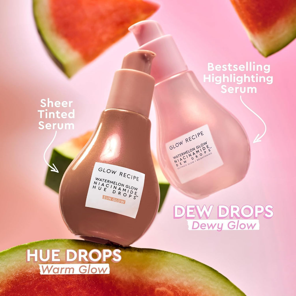 Glow Recipe Watermelon Niacinamide Dew Drops, Korean Niacinamide Serum Drops, Hydrating Face Serum + Primer & Liquid Highlighter, - FENGGESTORE20