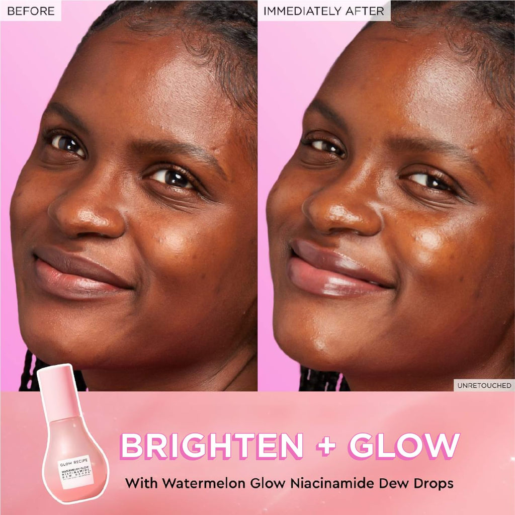 Glow Recipe Watermelon Niacinamide Dew Drops, Korean Niacinamide Serum Drops, Hydrating Face Serum + Primer & Liquid Highlighter, - FENGGESTORE20