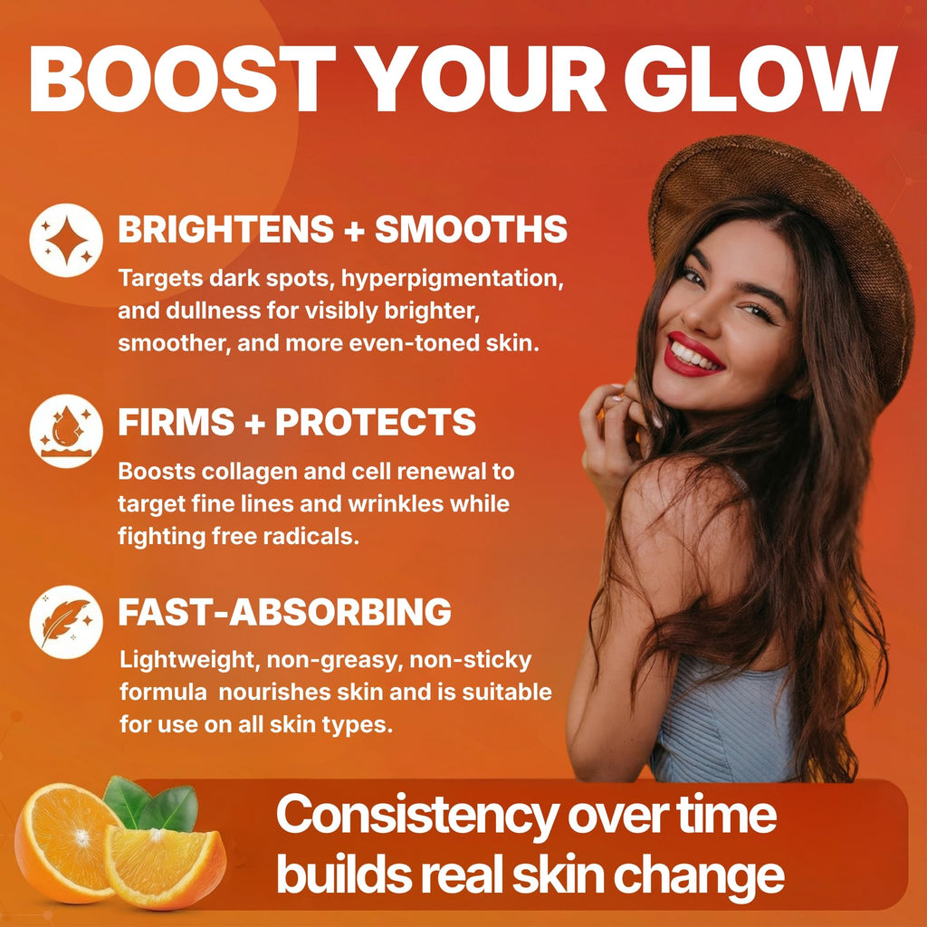 GlowMedik Vitamin C Serum for Face - Illuminating Brightening Serum for Dark Spots - Dark Spot Corrector with Hyaluronic Acid & Vitamin E - Fine Lines & Wrinkles, Sensitive Skin, Made in USA 1 fl oz - FENGGESTORE20