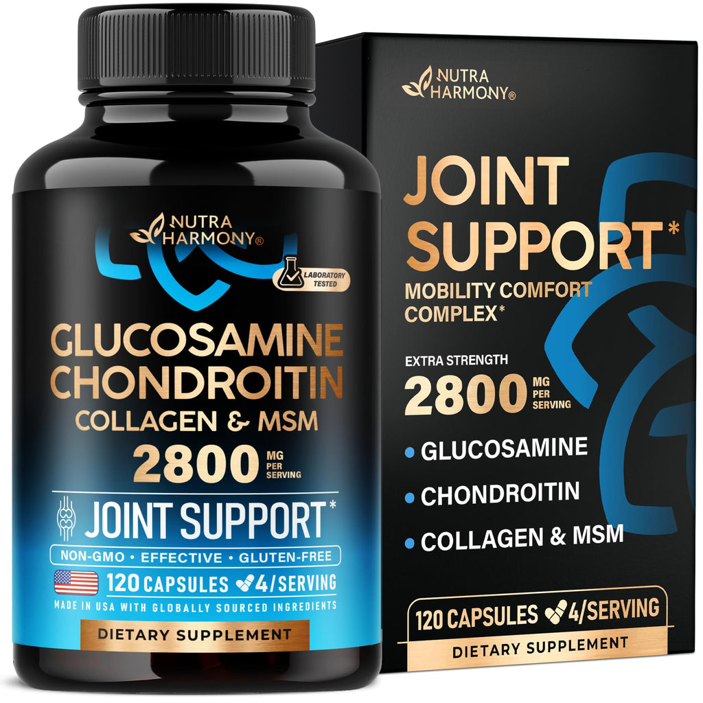 Glucosamine Chondroitin MSM Collagen | HSA | Joint Support Supplement 2800 mg | Made in USA | FSA Approved Product Items | Flexibility Nutritional Vitamins - FENGGESTORE20