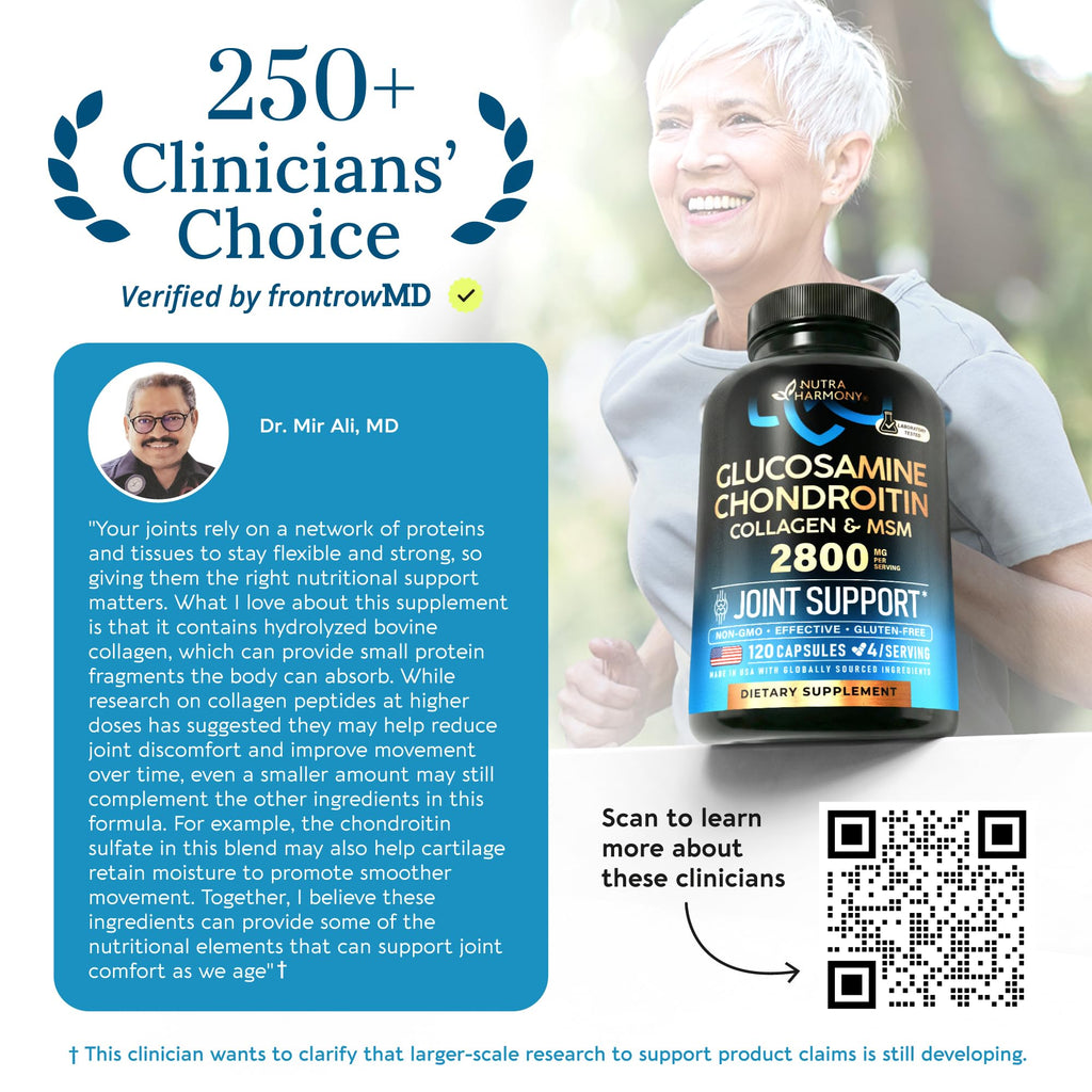 Glucosamine Chondroitin MSM Collagen | HSA | Joint Support Supplement 2800 mg | Made in USA | FSA Approved Product Items | Flexibility Nutritional Vitamins - FENGGESTORE20