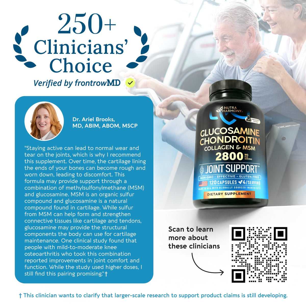 Glucosamine Chondroitin MSM Collagen | HSA | Joint Support Supplement 2800 mg | Made in USA | FSA Approved Product Items | Flexibility Nutritional Vitamins - FENGGESTORE20