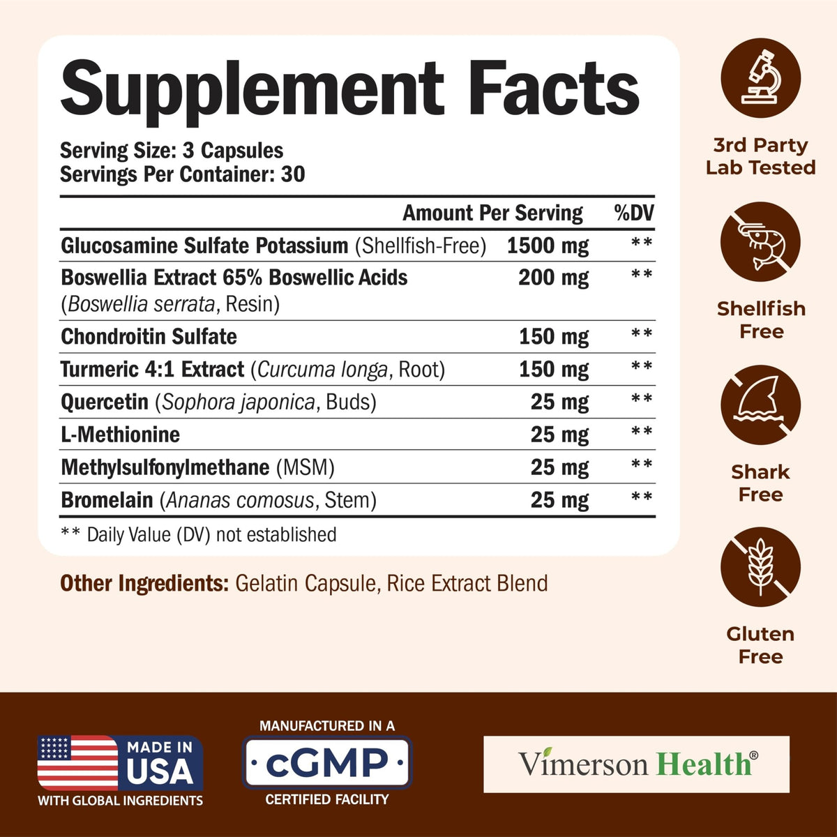 Glucosamine Chondroitin MSM – Joint Support Supplement for Women and Men with Glucosamine Sulfate 1500 mg, Chondroitin and MSM – for Cartilage, Joint Health and Flexibility – 90 Capsules - FENGGESTORE20