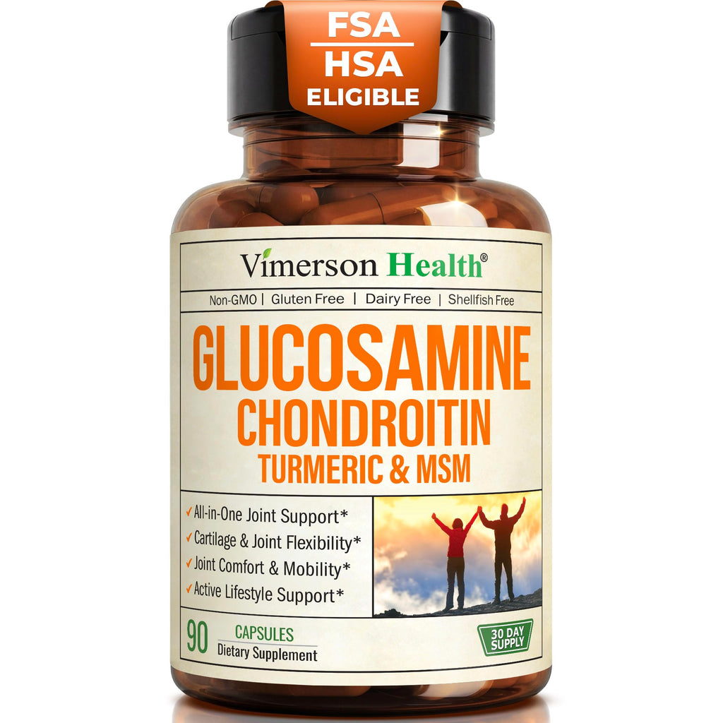 Glucosamine Chondroitin MSM – Joint Support Supplement for Women and Men with Glucosamine Sulfate 1500 mg, Chondroitin and MSM – for Cartilage, Joint Health and Flexibility – 90 Capsules - FENGGESTORE20