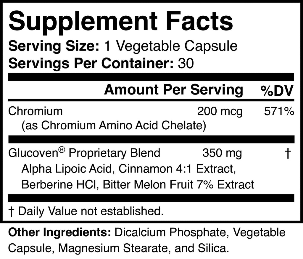 Glucoven - Natural Metabolic Support Supplement - Non-GMO, Vegan, Gluten-Free - FENGGESTORE20