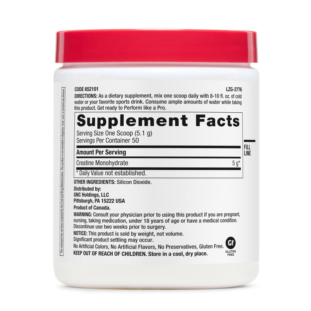 GNC Pro Performance Creatine Monohydrate Powder for Women & Men, 5g Creatine Per Serving, Muscle Building, Energy Production, Endurance, Performance, 50 Servings - FENGGESTORE20