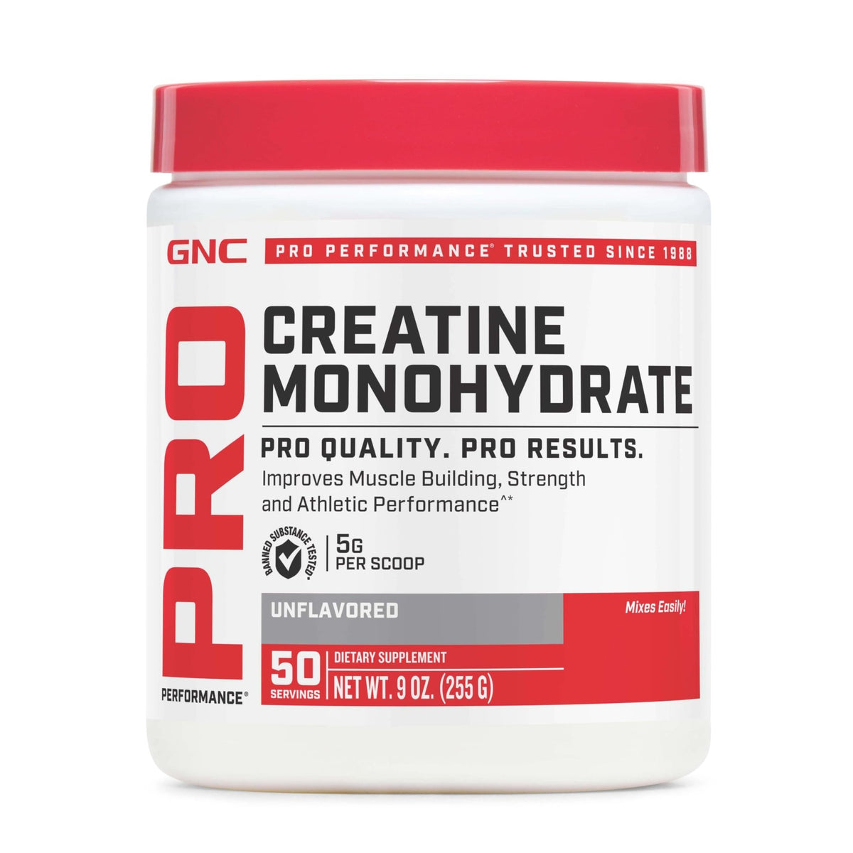 GNC Pro Performance Creatine Monohydrate Powder for Women & Men, 5g Creatine Per Serving, Muscle Building, Energy Production, Endurance, Performance, 50 Servings - FENGGESTORE20