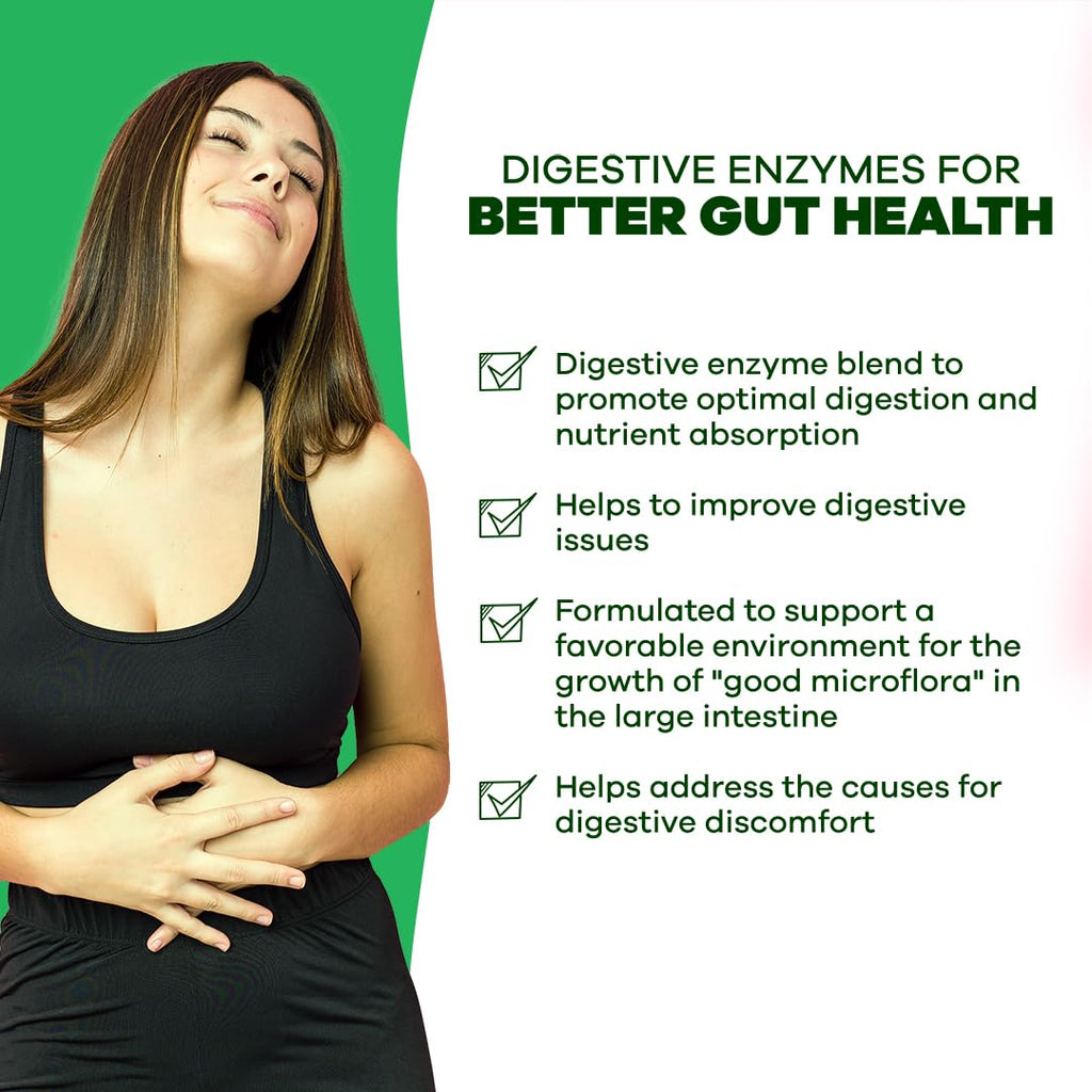 GOBIOTIX Digestive Enzymes Supplement with Prebiotics and Probiotics for Women and Men - Gut Health, Gluten Digestion, Lactose Absorption - FENGGESTORE20