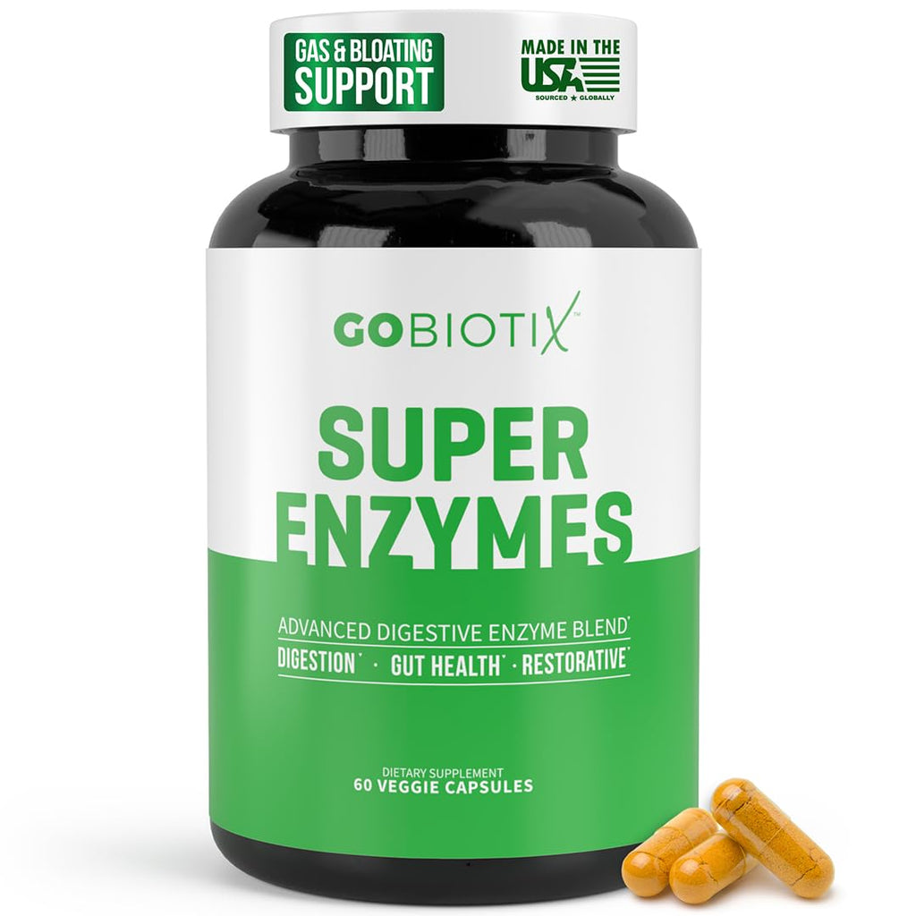 GoBiotix Digestive Enzymes Supplement with Prebiotics and Probiotics for Women and Men - Gut Health, Gluten Digestion, Lactose Absorption - FENGGESTORE20