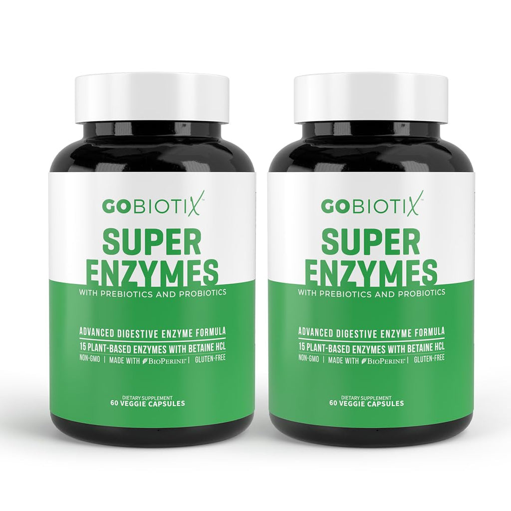 GOBIOTIX Digestive Enzymes Supplement with Prebiotics and Probiotics for Women and Men - Gut Health, Gluten Digestion, Lactose Absorption - FENGGESTORE20