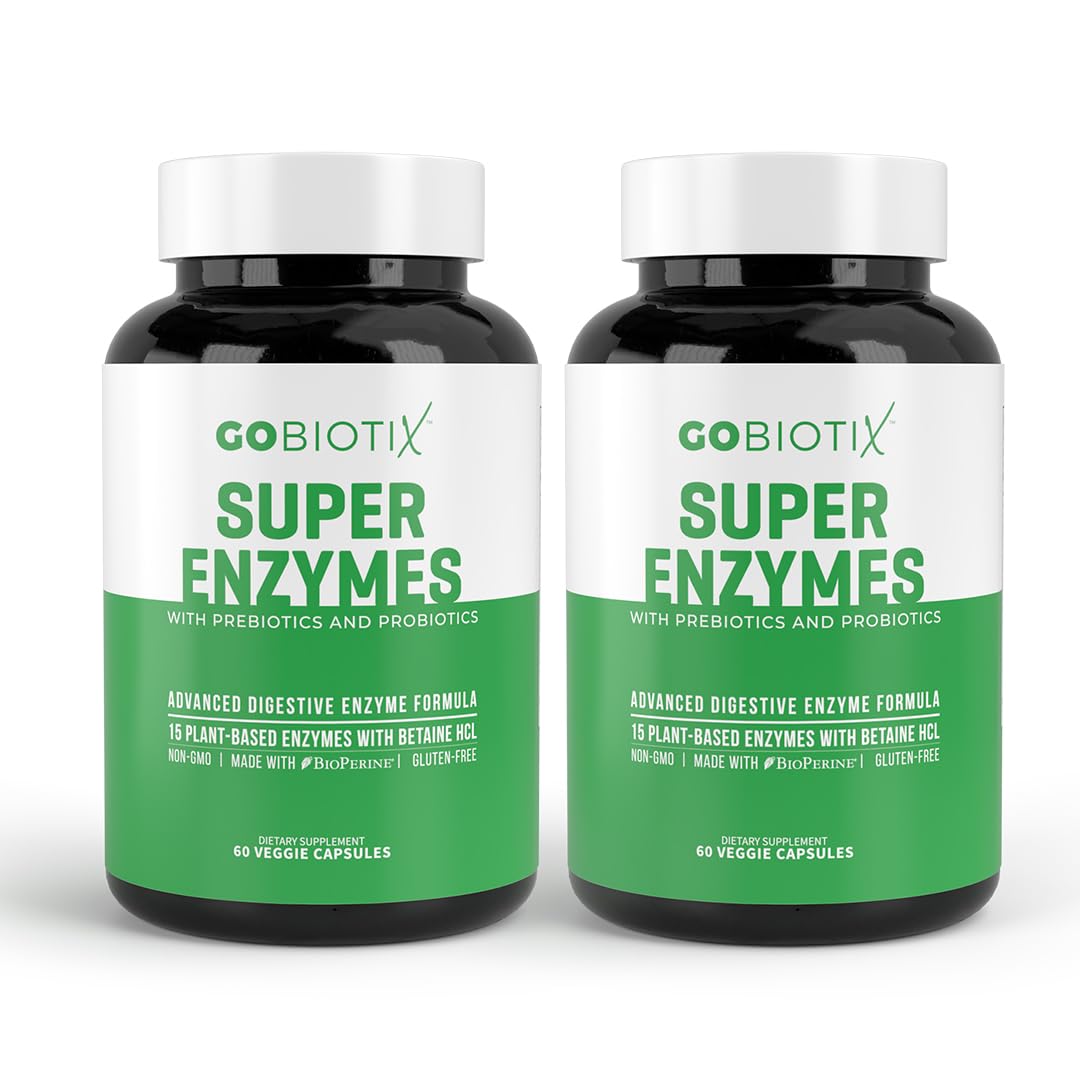GOBIOTIX Digestive Enzymes Supplement with Prebiotics and Probiotics for Women and Men - Gut Health, Gluten Digestion, Lactose Absorption - FENGGESTORE20