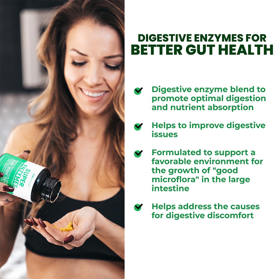 GoBiotix Digestive Enzymes Supplement with Prebiotics and Probiotics for Women and Men - Gut Health, Gluten Digestion, Lactose Absorption - FENGGESTORE20