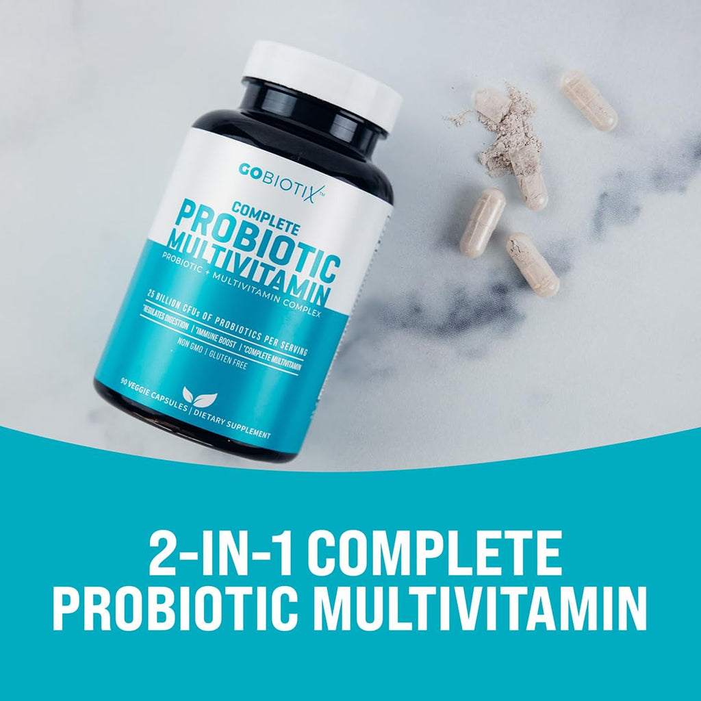 GOBIOTIX Multivitamin with Probiotics and Digestive Enzymes - 25 Billion CFU - Digestive Health, Probiotics - FENGGESTORE20