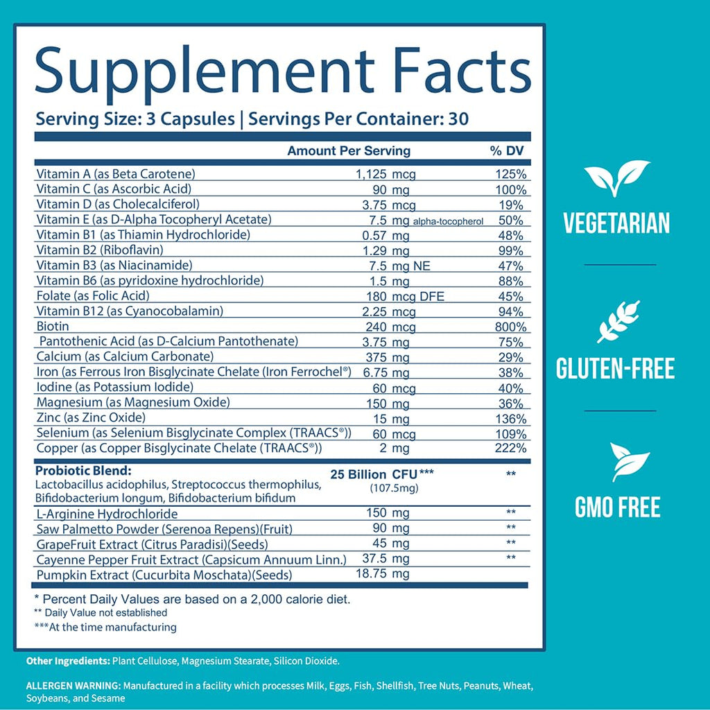 GOBIOTIX Multivitamin with Probiotics and Digestive Enzymes - 25 Billion CFU - Digestive Health, Probiotics - FENGGESTORE20